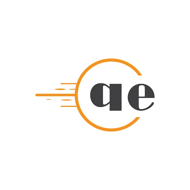 qe logotipo inicial de monograma con diseño de estilo de círculo
