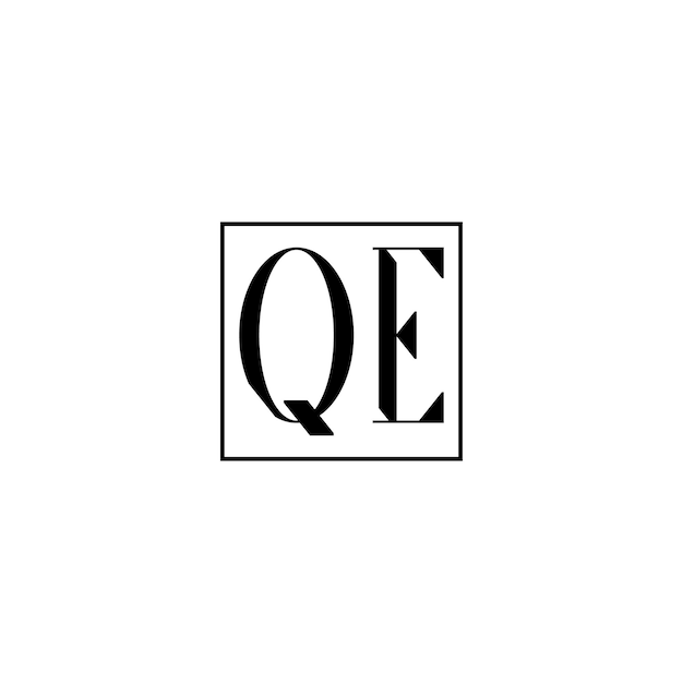 QE monograma logotipo diseño carta texto nombre símbolo monocromo logotipo alfabeto carácter simple logotipo