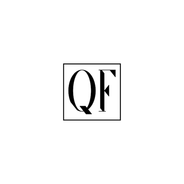 QF monograma logotipo diseño carta texto nombre símbolo monocromo logotipo alfabeto carácter simple logotipo