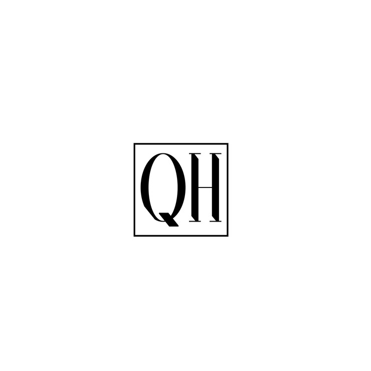 Vector qh monograma logotipo diseño carta texto nombre símbolo monocromo logotipo alfabeto carácter simple logotipo