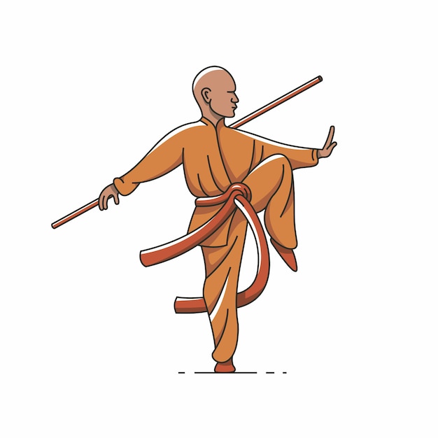 Qigong, tai chi, ilustración del esquema, icono.