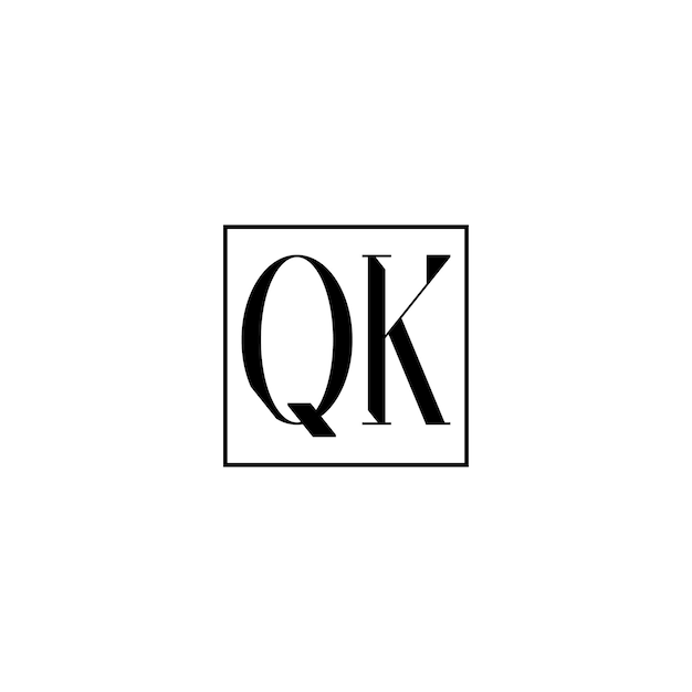QK monograma logotipo diseño carta texto nombre símbolo monocromo logotipo alfabeto carácter simple logotipo