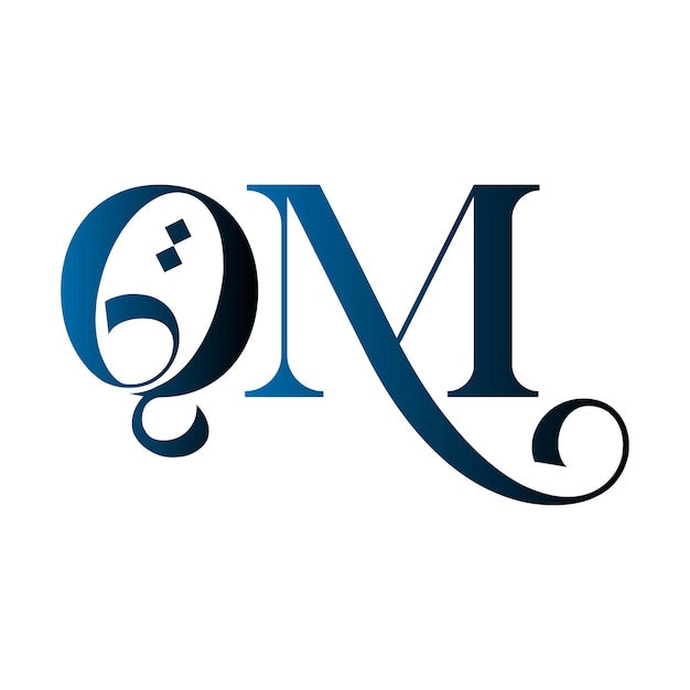 QM abstract creativo alfabeto moderno letra mínima inicial símbolo de negocio icono logotipo vectorial