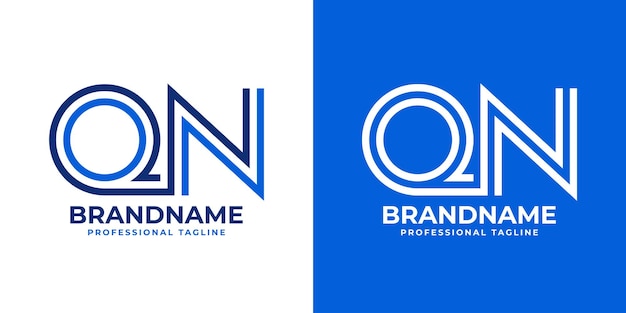 QN Líneas Monograma Logotipo adecuado para negocios con las iniciales QN o NQ