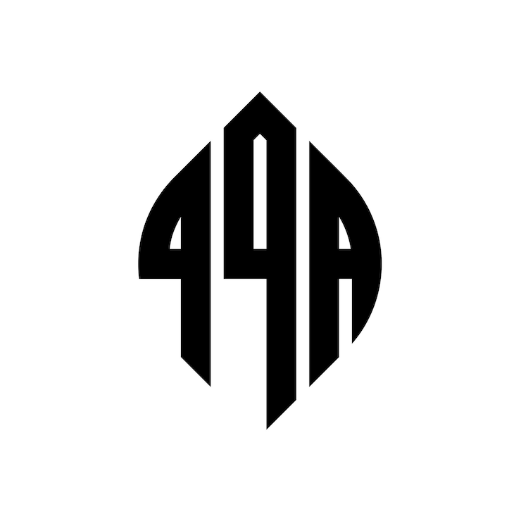 Vector qqa diseño de logotipo de letra de círculo con forma de círculo y elipse qqa letras de elipse con estilo tipográfico las tres iniciales forman un logotipo de círculo qqa emblema de círculo monograma abstracto letra marca vector
