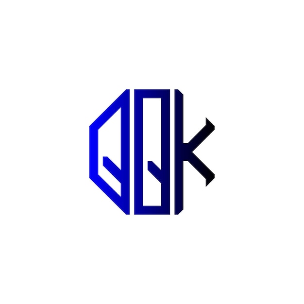 QQK Diseño inicial creativo de logotipo de espacio negativo minimalista moderno atemporal