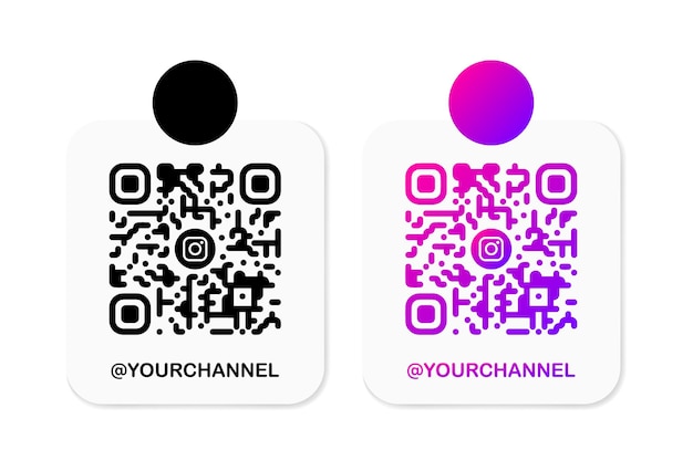 QR Instagram Código QR de Instagram para su canal Código QR de color plano Ilustración vectorial