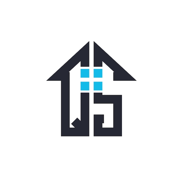 QS Iniciales Diseño del logotipo de la casa Carta creativa QS con icono de la casa para propiedades inmobiliarias y marca comercial