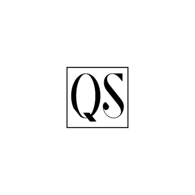 QS monograma logotipo diseño carta texto nombre símbolo monocromo logotipo alfabeto carácter simple logotipo