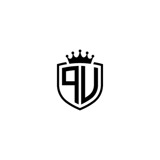 QU monograma logotipo diseño carta texto nombre símbolo monocromo logotipo alfabeto carácter simple logotipo
