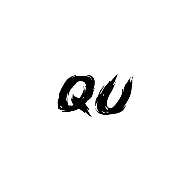 QU monograma logotipo diseño carta texto nombre símbolo monocromo logotipo alfabeto carácter simple logotipo