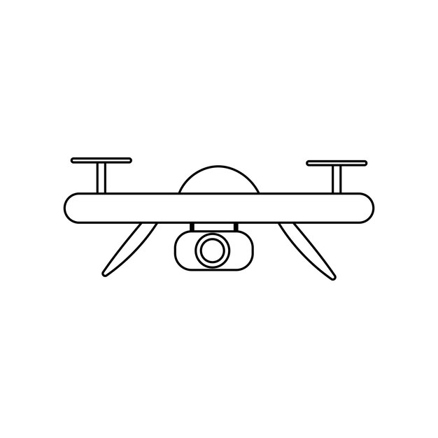 Quadcopter drone fotografía línea mosca elemento icono