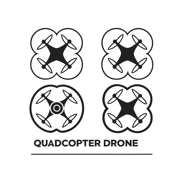Quadcopters Colección de siluetas de drones