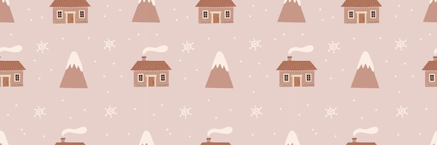 Vector qué bonita casa de navidad de invierno.