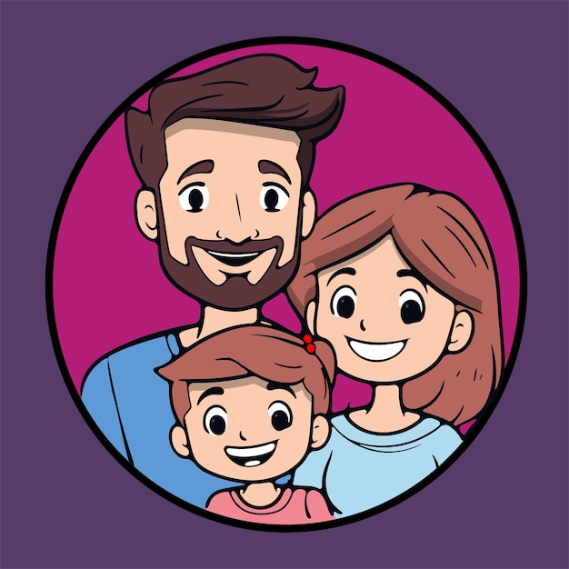 Qué bonita ilustración vectorial de la familia.