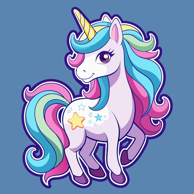 Qué bonita pegatina de unicornio.