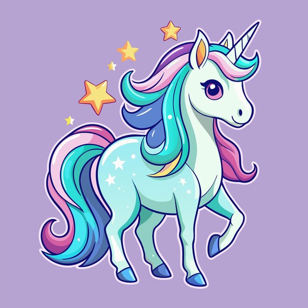 Qué bonita pegatina de unicornio.