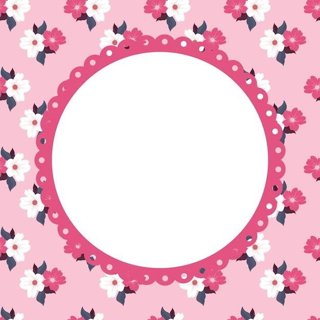 Qué bonito es el fondo de la nota de kawaii con un patrón floral rosa pastel.