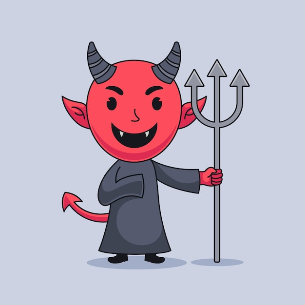 Vector qué dibujos animados de halloween del diablo.