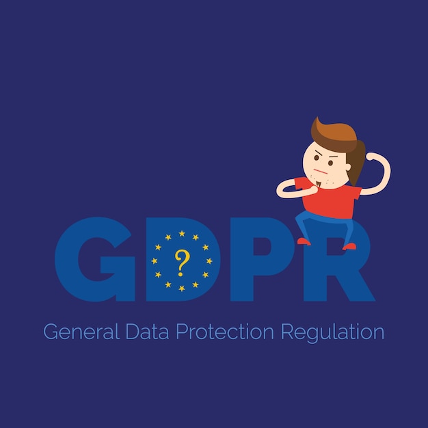 Vector ¿qué es la ilustración de pancarta gdpr?