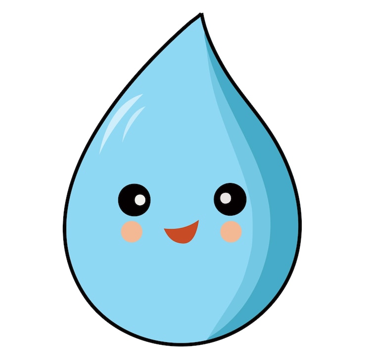 Qué linda gota de agua kawaii.