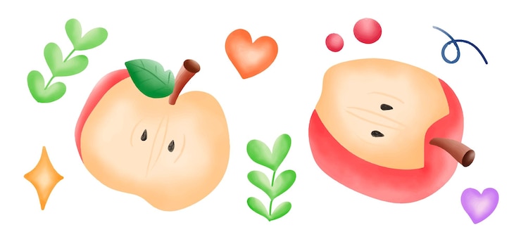 Vector qué manzana tan linda.