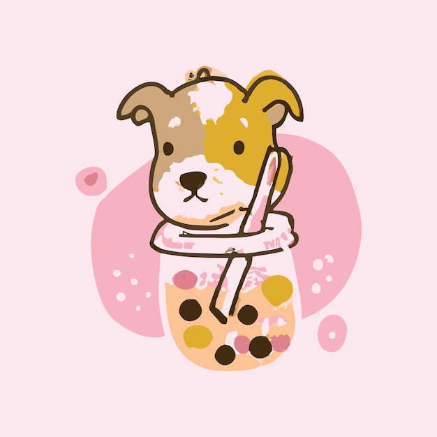 Vector qué perro kawaii tan encantador.