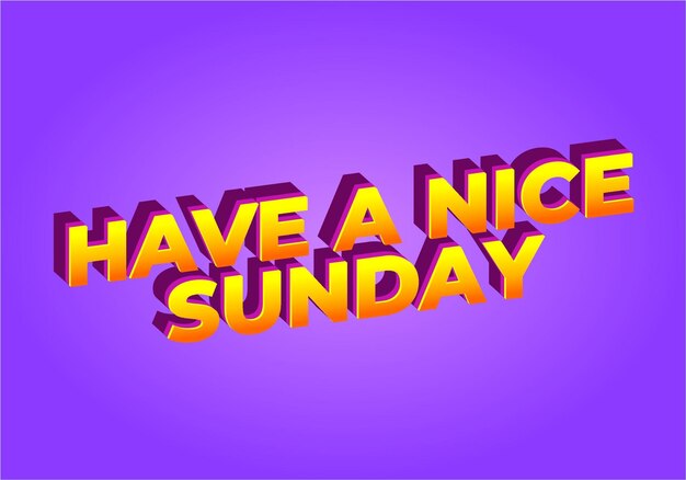 Que tengas un buen domingo Efecto de texto en estilo 3D con colores llamativos