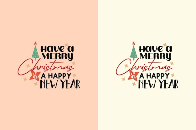 Que tengas una feliz navidad un feliz año nuevo letras sobre fondo de color