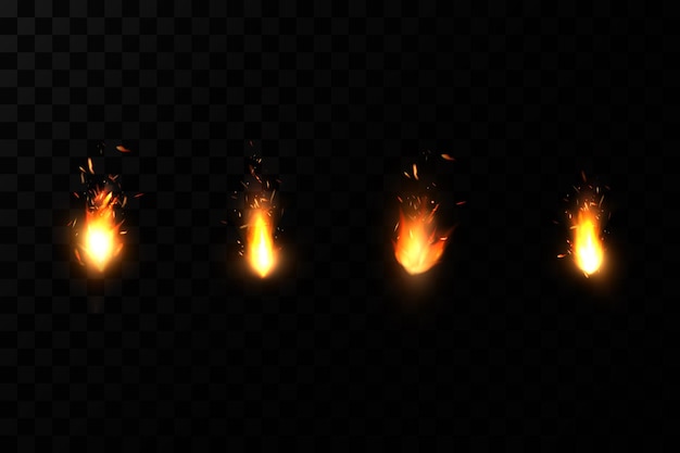 Quema de chispas de fuego. Chispas de fuego.