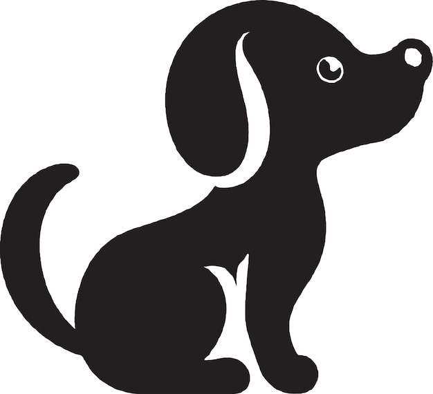Querido y lindo Un icono vectorial de un perro feliz