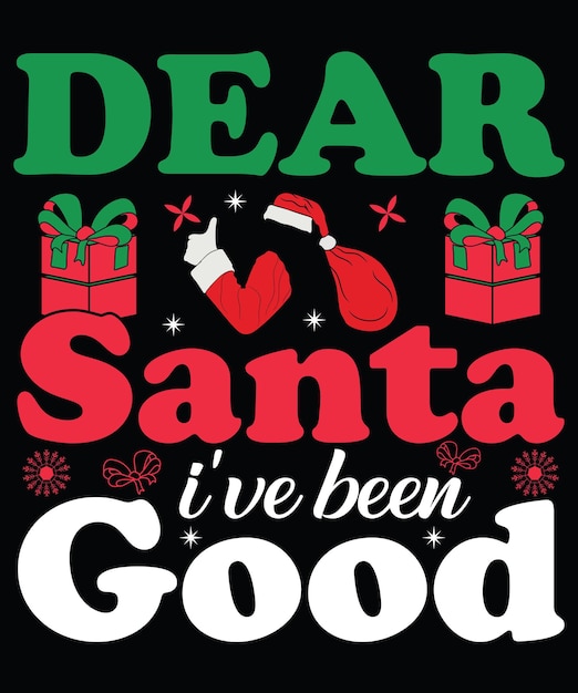 Querido Santa, tengo un buen diseño de camiseta de tipografía