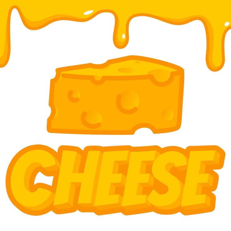 queso efecto amarillo fuente palabra texto