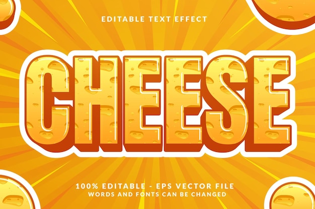 Queso efecto de texto editable 3d