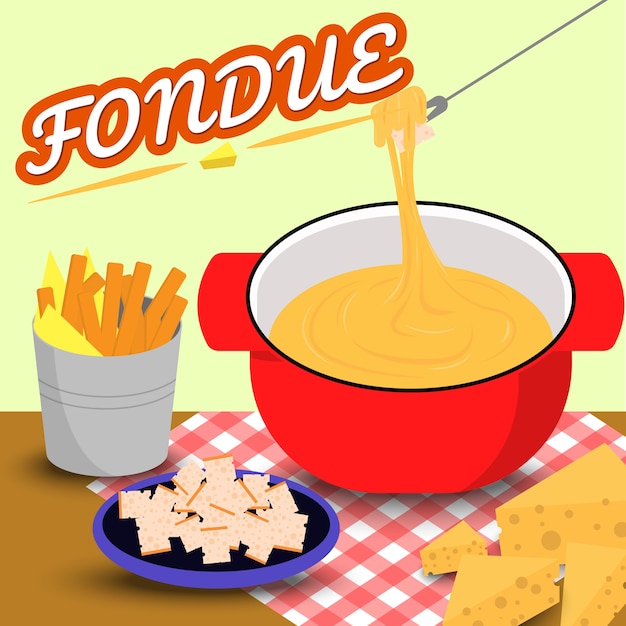 Vector queso fondue