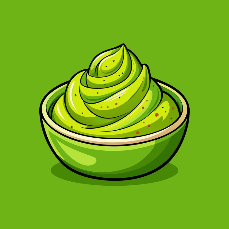 Vector queso guacamole con fuego icono vectorial de dibujos animados ilustración icono de objeto de comida rápida concepto aislado