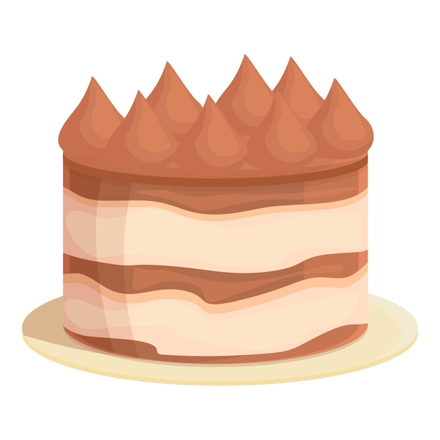 Queso tiramisú icono dibujos animados vector pastel postre crema de café