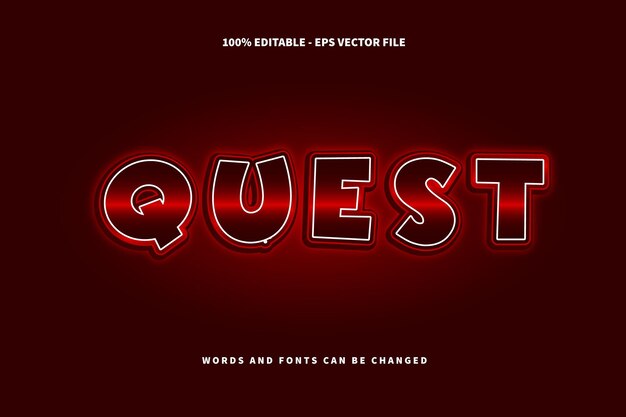 Quest Editable Text Effect Relieve Estilo moderno