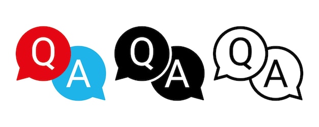 Questions and Answers icon with different styles for frequently asked questions concepts in websites design logo app template ui etc