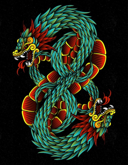 Vector quetzalcóatl dios azteca arte