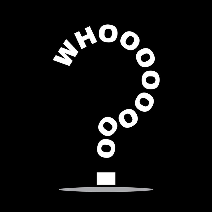 Vector ¿quién es el signo de pregunta, la palabra, la tipografía, el signo, el vector de diseño de la camiseta?