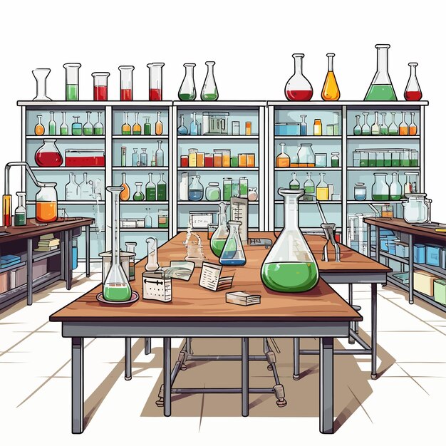 Química_aula_interior_vector_ilustrado