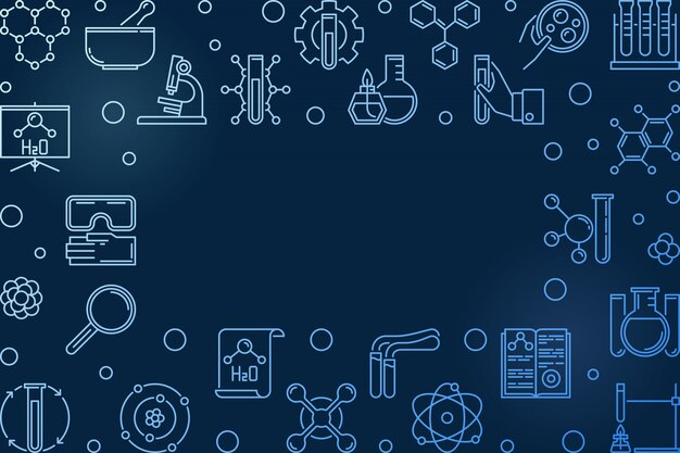 Química azul hizontal esquema marco moderno