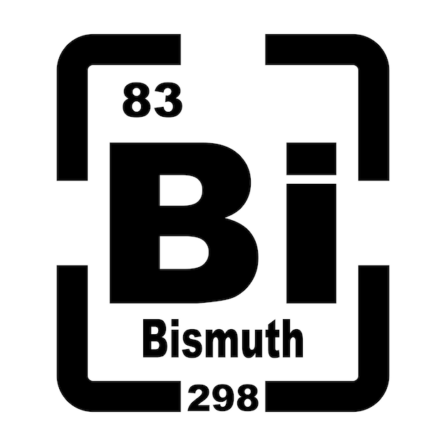 Vector química del bismuto icono elemento químico en la tabla periódica