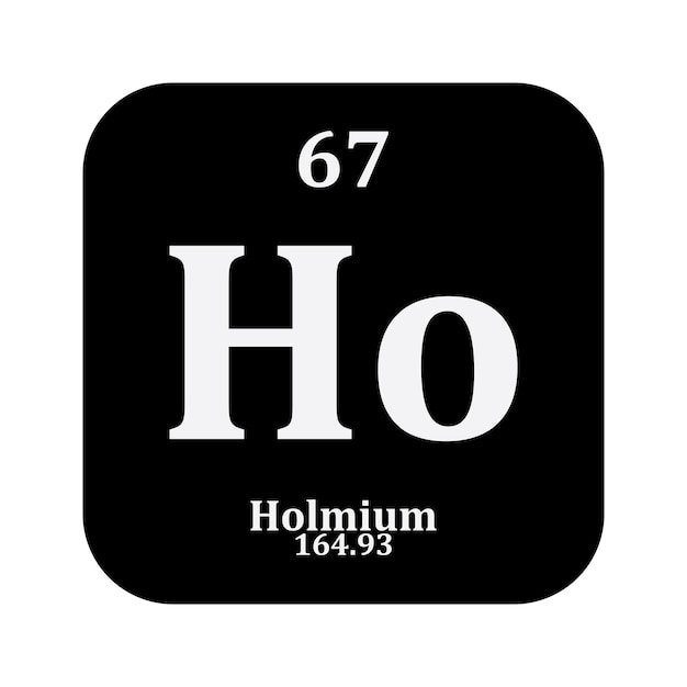 Vector química del holmio icono elemento químico en la tabla periódica