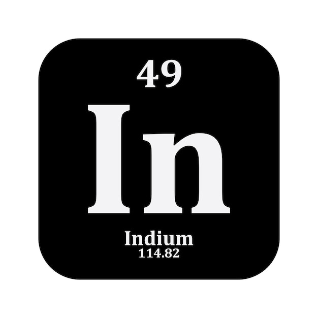 Química del indio elemento químico en la tabla periódica