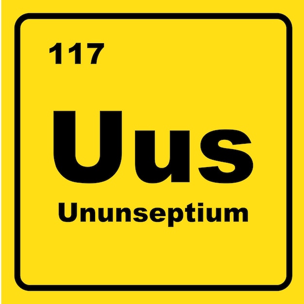 Química del unseptio icono elemento químico en la tabla periódica