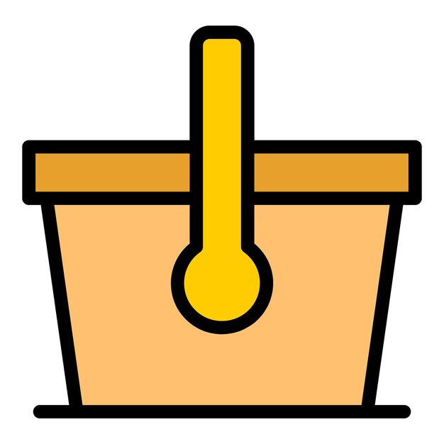 Quita el icono de la canasta de comida Contorno Quita el ícono vectorial de la canasa de comida para el diseño web aislado en fondo blanco de color plano