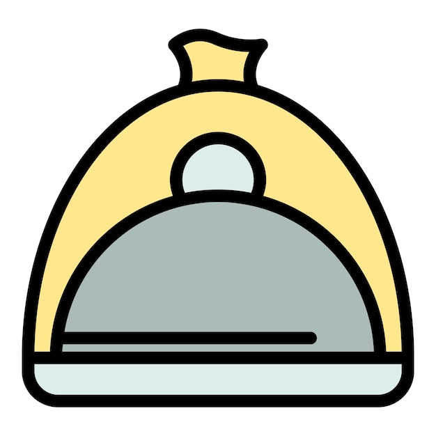 Quita el icono de la olla de comida Esbozo Quita el ícono vectorial de la ola de comida para el diseño web aislado en fondo blanco color plano