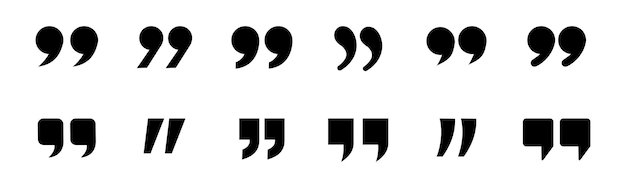 quote mark vector set